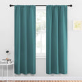 NICETOWN Blackout Curtains for Living Curtains, Three Pass Microfiber Noise Reducing Thermal Insulated Solid Rod Pocket Blackout Window Curtains for Kids Room (Sea Teal, 2 Panels, 34-inch x 72-inch)