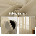 MIULEE 2 Panels Sheer Curtains for Living Room 54 X 72 Inches Beige