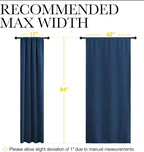 NICETOWN Blackout Curtains for Living Curtains, Moroccan Blue, 2 Panels, 42 by 84, Room Darkening Window Curtain Panels, Easy-Care Solid Thermal Insulated Draperies/Drapes for Daughter Room