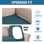 H.VERSAILTEX Super Stretch Individual Seat Covers - Sofa & Couch Cushion Slipcover Sets (Thick Jacquard Textured Twill Fabric, Deep Teal) - 2 Piece Large