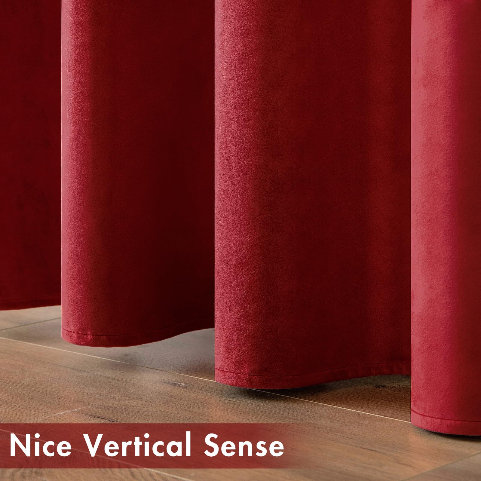 MIULEE Velvet Curtains Christmas Red 52 x 72 Inch Length Set of 2