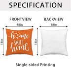 Hexagram Geometric Orange Pillow Covers 18x18 Set of 4, Decorative Outdoor Boho Modern Throw Pillow Covers, Home Sweet Home Farmhouse Cushion Case for Couch Sofa Bedroom Indoor Decor(No Insert)