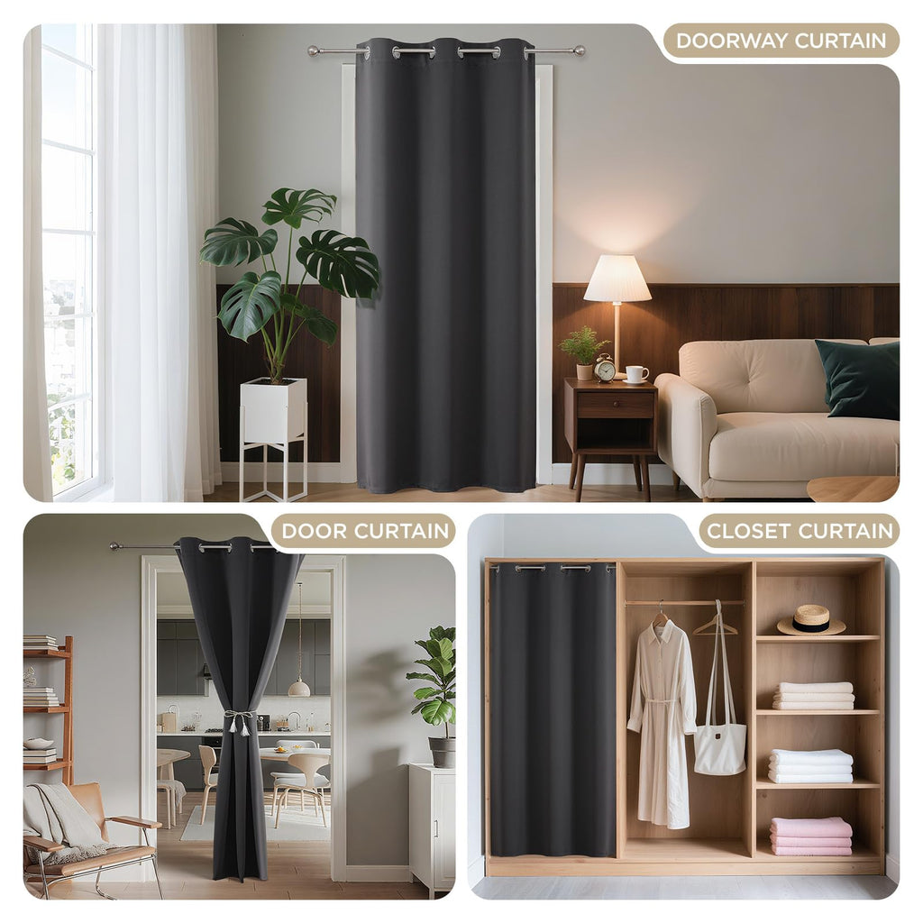 Joydeco Door Curtain Blackout Curtains for Doorway Privacy Closet Drapes