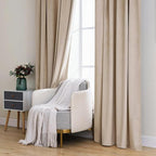 MIULEE Velvet Curtains 96 inches 2 Panels - Luxury Blackout Curtains for Bedroom Living Room Thermal Insulated Super Soft Window Drapes Rod Pocket & Back Tab, Camel Beige, W52 x L96 inches