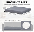 8Pcs Outdoor Cushion Covers, Patio Cushion Covers,Stretch Elastic Slipcovers, Replacement Washable & Reusable Furniture Protector for Patio Couch,Thick Jacquard Fabric(Grey, Cover Only)