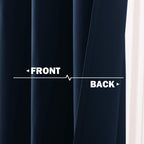 NICETOWN Blackout Kitchen Curtains and Draperies Navy for Kitchen Bathroom