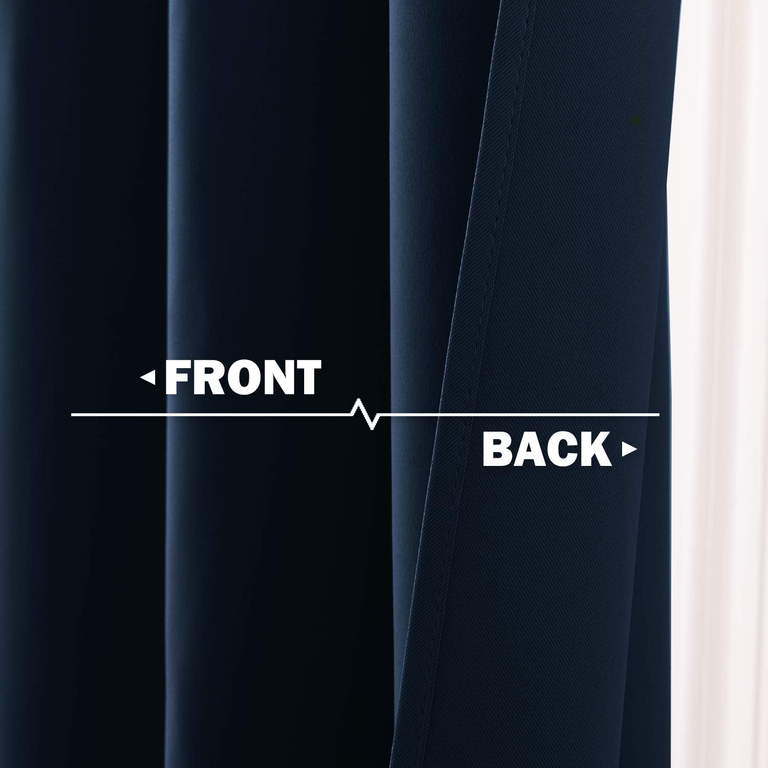 NICETOWN Blackout Kitchen Curtains and Draperies Navy for Kitchen Bathroom