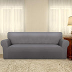 PureFit Super Stretch Sofa Slipcover – Spandex Non Slip Soft Couch Sofa Cover, Washable Furniture Protector with Non Skid Foam and Elastic Bottom for Kids, Pets （Sofa, Light Gray）