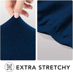 PureFit Super Stretch 4 Seater Sofa Slipcover – Spandex Non Slip Soft Couch Sofa Cover, Washable Furniture Protector with Non Skid Foam and Elastic Bottom for Kids, Pets （XX Large, Navy）