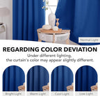 Deconovo Blackout Curtains, Thermal Insulated, W52 x L63 2 Panels, Back Tab, Machine Washable, Room-Darkening Drapes for Bedroom/Living Room Royal Blue