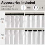 MIULEE Pinch Pleated White Thick Linen Curtains 90 Inches Long 2 Panels, Linen Texture Memory Trained Drapes for Living Room Bedroom, Pinch Pleat Back Tab Light Filtering Farmhouse Window Curtains