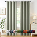 MIULEE Sage Green Blackout Curtains for Bedroom Living Room 84 Inches Long 2 Panels, Thermal Insulated Room Darkening Drapes Solid Grommet Noise Reduction Light Blocking Window Treatments 50x84 Inch