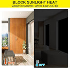 FADOTY 100% Blackout Curtains, Portable Black Out Window Cover Film, Cuttable Blackout Shades Fabric Sheet, No Drill Window Blinds, Sun Heat Light Blocker for Travel Media Dorm Bedroom, 57''W - 2Pack