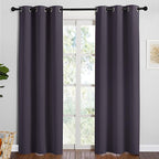 NICETOWN Greyish Purple Blackout Curtains 84 inches Length for Dining Room, 2 Panels, 34" Wide, Thermal Insulated Long Drapes for Window