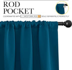 NICETOWN 2 Panels Blackout Curtains, Rod Pocket Thermal Insulated Drapess for Bedroom, Privacy Protection Easy-Care Heavy Duty Curtains for Living Room/Dining Room, W70 x L95 inches, Moroccan Blue