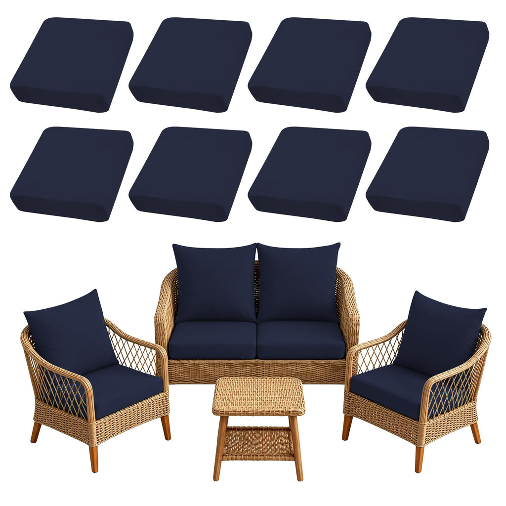 SUKAIKEQA 8PCS Patio Cushion Covers.Patio Furniture Couch SeatSlipcovers