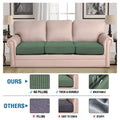 H.VERSAILTEX Super Stretch Individual Seat Sofa Covers Couch Cushion Covers Slipcover Sets Thick Jacquard Textured Twill Fabric (3 Piece, Loden Frost)
