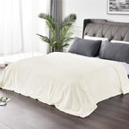 BEDELITE Fleece Blanket Queen Size – 3D Ribbed Jacquard Soft and Warm Decorative Fuzzy Blankets – Cozy, Fluffy, Plush Lightweight Throw Blankets for Couch, Bed, Sofa(Cream, 90x90 inches)