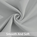 Yakamok Blackout Curtains 38x72 inch Light Grey Thermal Drapes-Bedroom