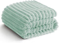 HIMEET Sage Green Throw Blanket for Couch, 300GSM Ribbed, 50 x 60 Inches