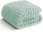 HIMEET Sage Green Throw Blanket for Couch, 300GSM Ribbed, 50 x 60 Inches