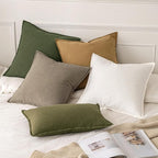 MIULEE Decorative Linen Pillow Covers 18x18 Inch Tan TaupeBoho Farmhouse Neutral Winter Couch Throw Pillows for Bed Pack of 2 Accent Modern Pillowcase Sofa Livingroom Home Decor
