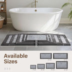 60x24 Long Bathroom Rugs Washable Non Slip, Grey Bath Mat for Bathroom Floor Tub, Soft Absorbent Quick Dry Mats for Shower,Bathtub,Home Decor