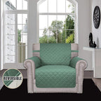 Easy-Going Chair Sofa Slipcover Reversible Sofa Cover Water Resistant Couch Cover Furniture Protector Cover with Elastic Straps for Pets Kids Children Dog Cat (Chair, Cyan/Ivory)