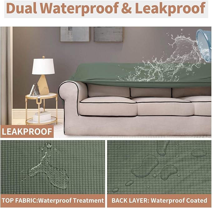 Easy-Going 100% Waterproof Oversized Chair Couch Cover, Stretch Sofa Cover