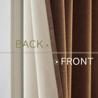 MIULEE Linen Curtains for Bedroom 100% Blackout Thermal Insulated Brown Grommet Room Darkening Curtains & Drapes Fall Decor for Living Room Nursery 52 x 45 Inch (2 Panels)