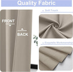 Simplebrand Ava Stone Blackout Curtains for Bedroom 84 Inch Length 2 Panels Set, Solid Thermal Insulated Privacy Living Room Window Treatment Curtains Blackout Drapes, W40 x L84 Inch, Stone