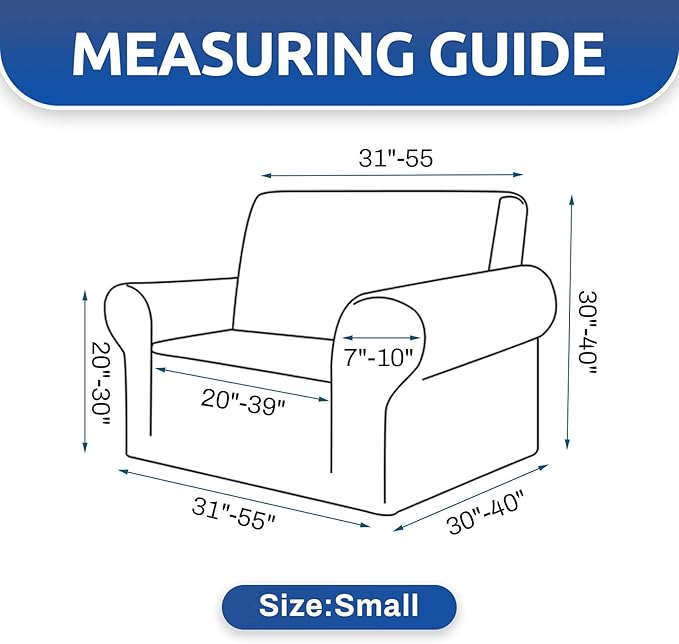 KEKUOU Stretch Chair Sofa Slipcover, Single Couch Cover,Black