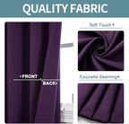 ChrisDowa Grommet Blackout Curtains for Bedroom and Living Room - 2 Panels Set Thermal Insulated Room Darkening Curtains (Royal Purple, 52W x 84L)