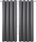 LEMOMO Blackout Curtains 66 x 95 inch/Frost Grey Curtains Set of 2 Panels/Thermal Insulated Room Darkening Bedroom Curtains