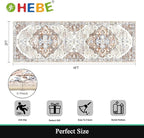 HEBE Hallway Runner Rug 2'x6' Washable Vintage Distressed Area Rugs Non Slip Laundry Rug Runner Boho Floor Carpet Runners for Hallways Entryway Laundry Room Kitchen Bathroom