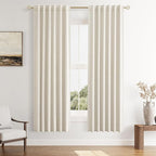 Guken 100% Blackout Curtains 72 Inch Length 2 Panels Set for Living Room Bedroom Back Tab Thermal Insulated Black Out Linen Drapes Room Darkening Window Curtains 40 Wide