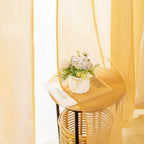 MIULEE 2 Panels Fall Sheer Curtains for Living Room 54X84 Inch Gold