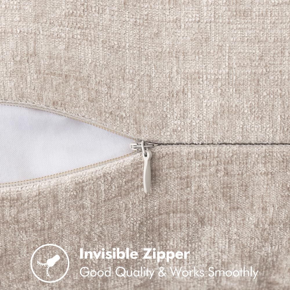 MIULEE Decorative Couch Throw Pillow Covers 20x20 Inch Taupe 2 Pack