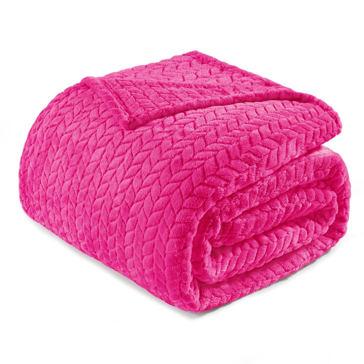 Exclusivo Mezcla Soft Fleece Bed Blanket Twin Size, 60”x80”, Pink