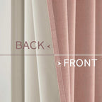 MIULEE 100% Blackout Linen Curtains for Bedroom Thermal Insulated Blush Pink Grommet Room Darkening Curtains & Drapes for Living Room Nursery 52 x 108 Inch (2 Panels)