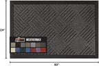 GORILLA GRIP 100% Waterproof All-Season WeatherMAX Doormat, 60x24, US Designed Natural Rubber, Stain and Fade Resistant, Low Profile Indoor Outdoor Door Mats, Easy Clean Patio Mat, Gray Diamond