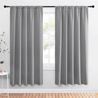 NICETOWN Blackout Curtain Panels for Bedroom - Thermal Insulated Rod Pocket Blackout Drapes/Draperies for Play Kids Room (2 Panels, W52 x L72 inches, Silver Grey)