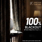 jinchan Blackout Floral Curtains for Living Room Bedroom Linen Blend Curtain Farmhouse Grey Printed with Lined Back Tab Rod Pocket Drapes Window Treatments 2 Panels 96 Inch Gray