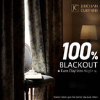 jinchan Floral Linen Blackout Curtains for Bedroom 96 Inches Long