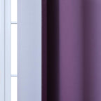 Yakamok Room Darkening Greyish White and Purple Ombre Curtains for Bedroom, Thickening Polyester Thermal Insulated Grommet Gradient Color Drapes for Living Room (52W x 72L / 2 Panels)