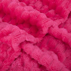 Puncuntex Hot Pink Throw Blanket 90"×90" inches Fuzzy 3D Jacquard Decorative Flannel Fleece Super Soft Plush Cozy Blanket for Couch Sofa Chair Lightweight