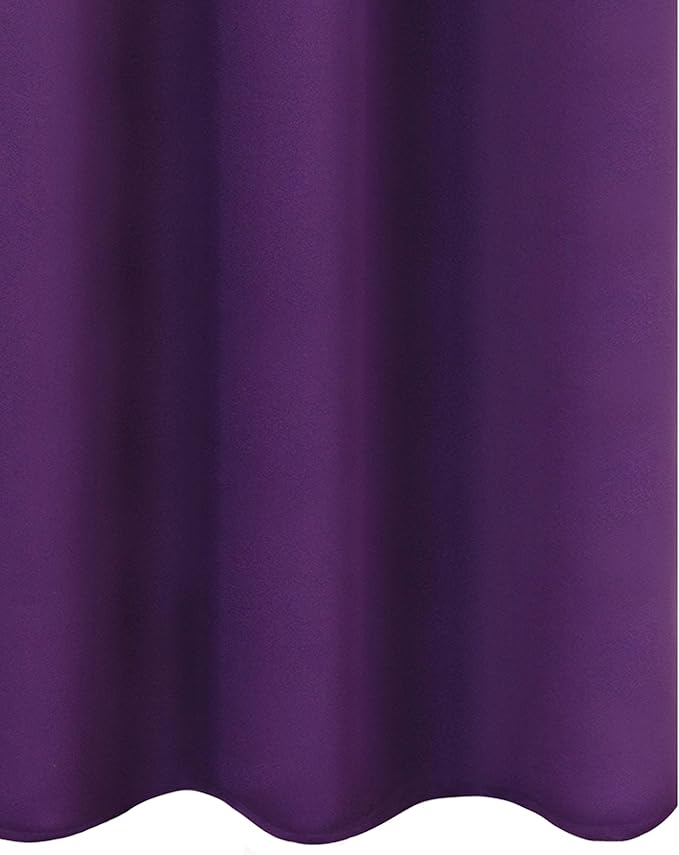 LEMOMO Purple Thermal Blackout Curtains/42 x 95 Inch/Set of 2 Panels Room Darkening Curtains for Bedroom