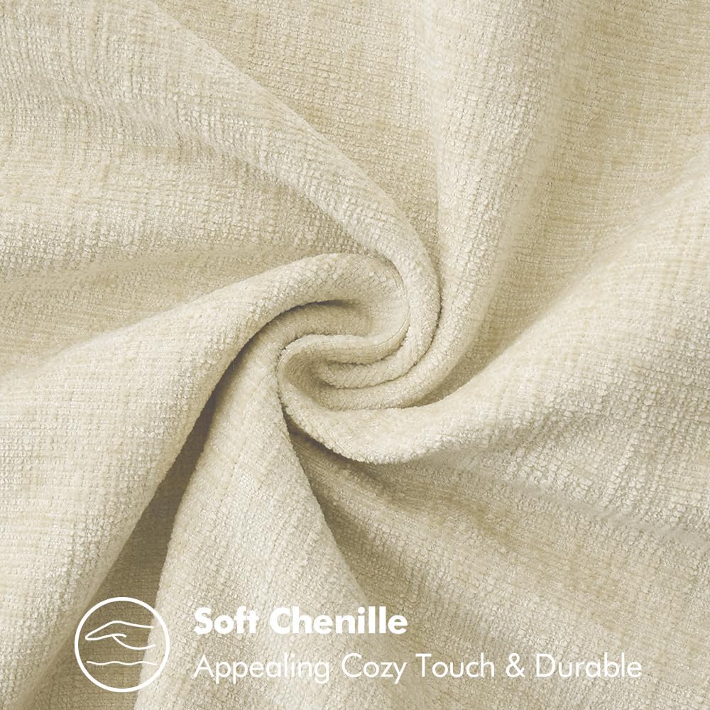 MIULEE Decorative Couch Throw Pillow Covers 20x20 Inch Cream White 2 Pack