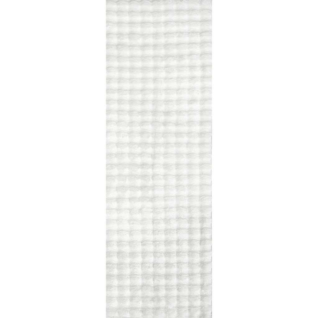 nuLOOM Jeni Off White Checkered Washable Runner Rug, 2' x 8'