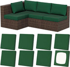 8Pcs Stretch Patio Cushion Covers, Outdoor Couch & Sofa Replacement Slipcovers for Patio Furniture Cushion Covers, Washable Reusable Furniture Protector